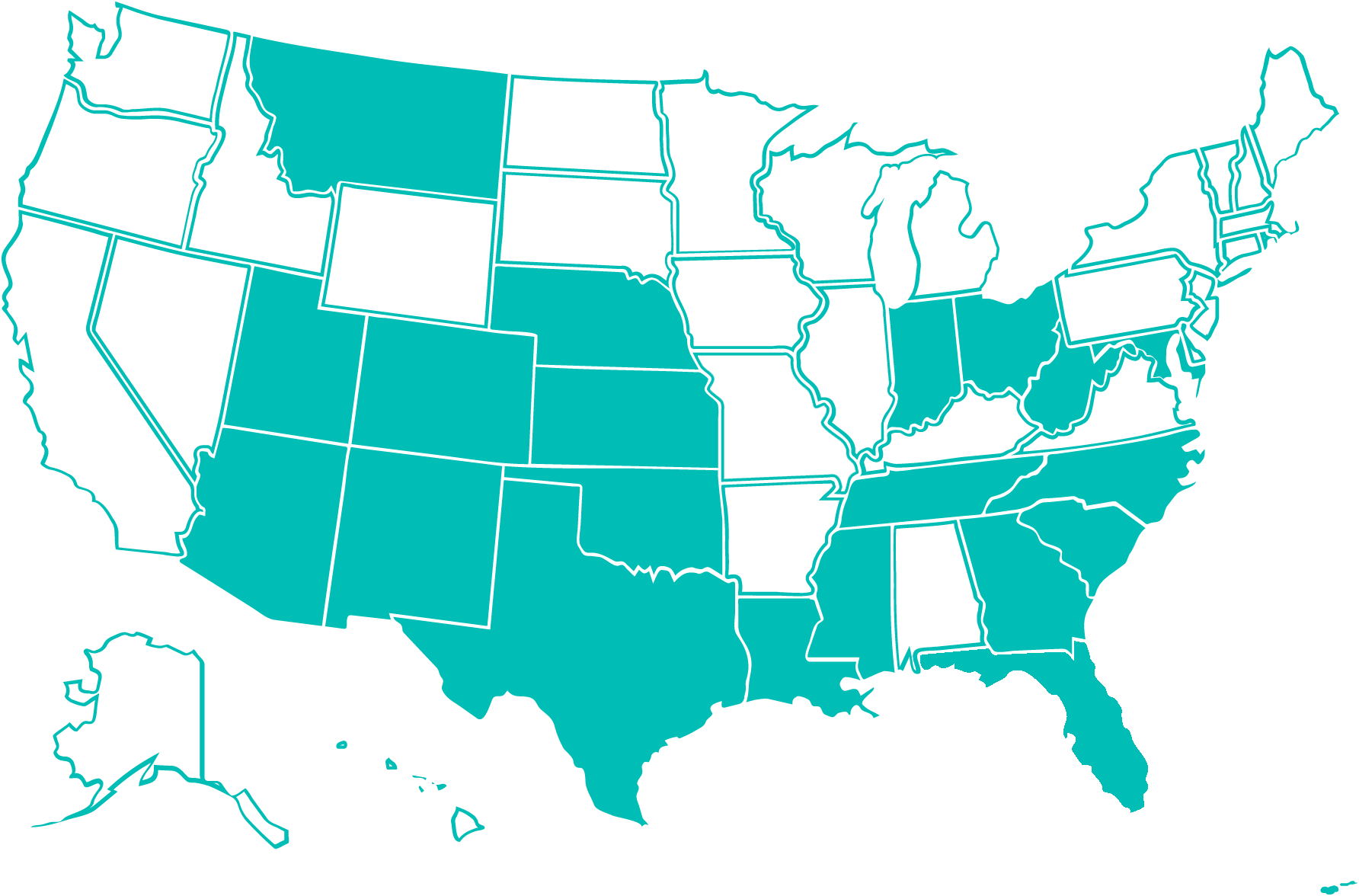 a blue map of the united states - Large Loss Insurance Claims Adjuster