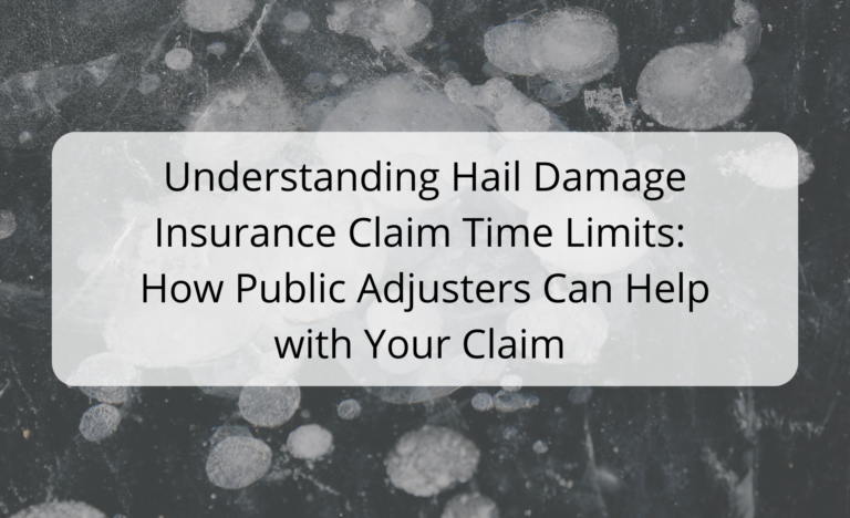 Photo of hail on the ground with the title Understanding Hail Damage Insurance Claim Time Limits: How Public Adjusters Can Help with Your Claim