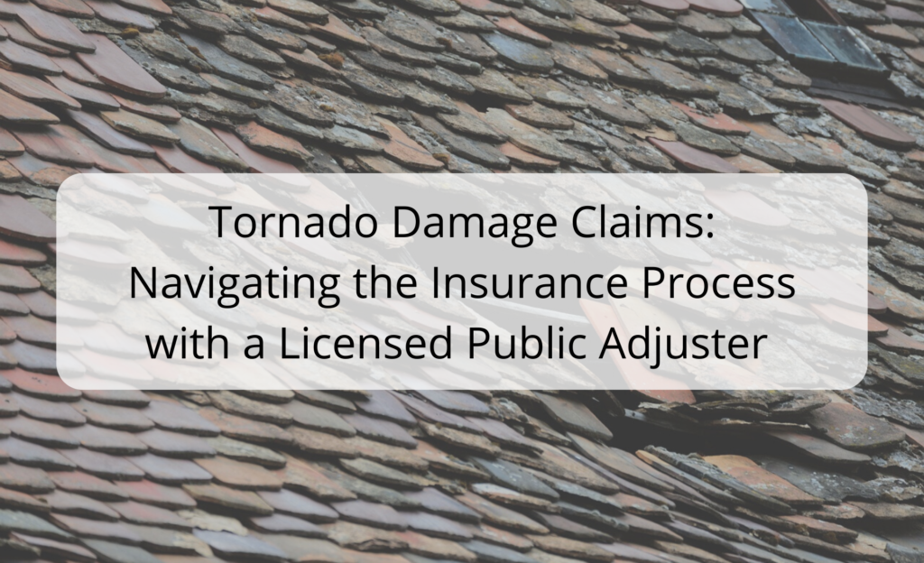 a tile roof with the words tornado damage claims navigating the insurance process with - Tornado Damage Insurance Claims